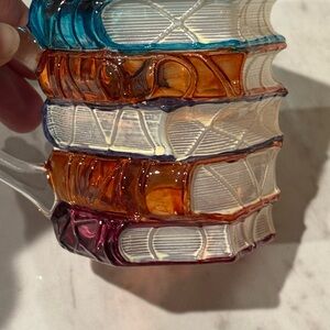 Colorful Book Stack Glass Mug